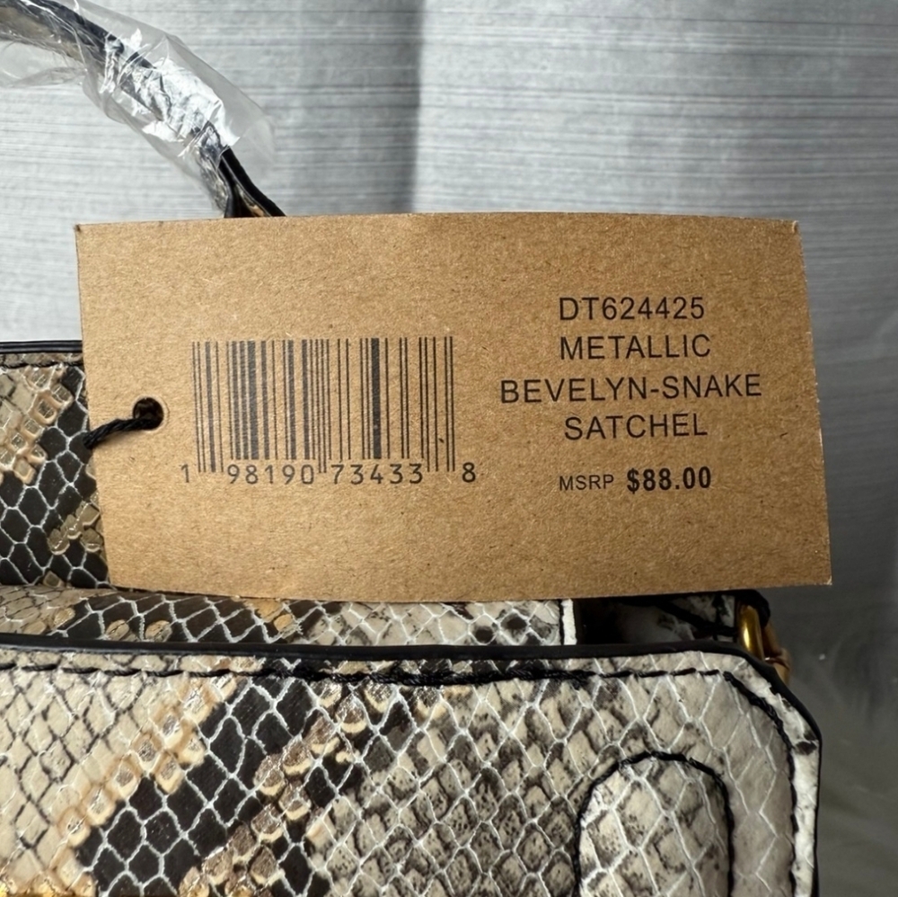 STEVE MADDEN Snakeskin Bevelyn Crossbody Satchel Bag - Picture 10 of 10